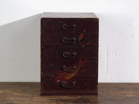 Antico kodansu giapponese laccato con cinque cassetti – Giappone, circa 1900 – Cassettiere, Iron (photo 33 of 40)