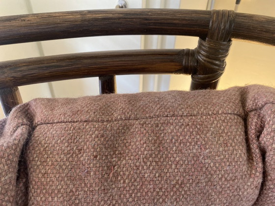 Vintage Rotan Oorfauteuil – Vermoedelijk Rohé – Rohé Noordwolde, Rattan, Textile (photo 10 of 11)