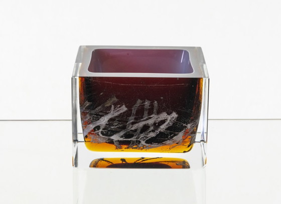 Image 1 of Kleine vaas met gesmolten glas, Pavel Hlava, jaren 70, Tsjechoslowakije