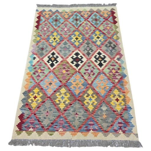 Kilim estilo Maimana antiguo 187x123cm – vloerkleden en tapijten, Wool (photo 2 of 5)