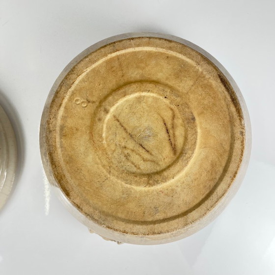 Antica bouillotte / cocotte in gres di Saint Uze, decoro blu, inizio XX secolo – Stoviglie, Ceramica (photo 9 of 14)