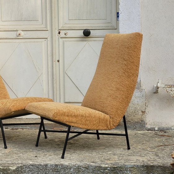 Image 1 of Een paar Geneviève Dangles fauteuils voor Burov