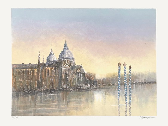 Image 1 of Alferio MAUGERI Le Grand Canal à Venise Signed lithograph 1995
