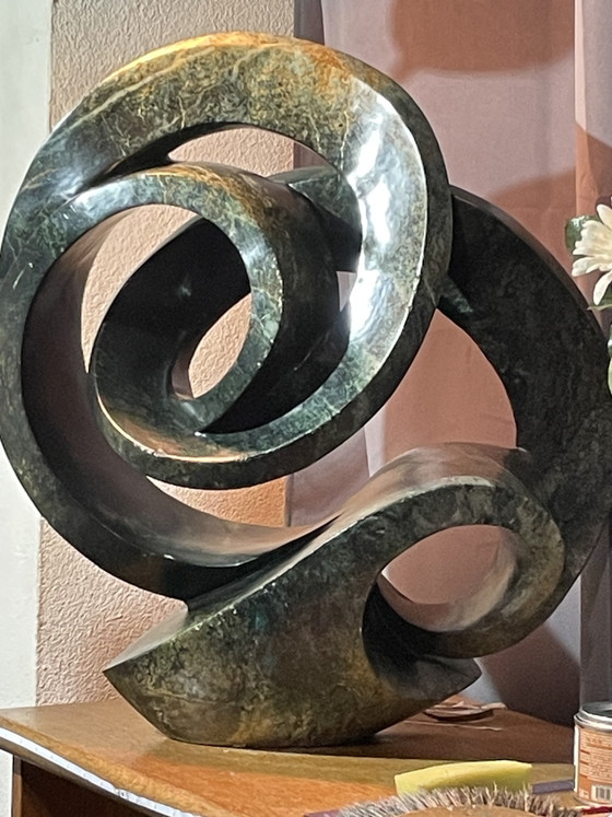 Image 1 of Handmade serpentine Shona sculpture by world-renowned artist Cliff Makore