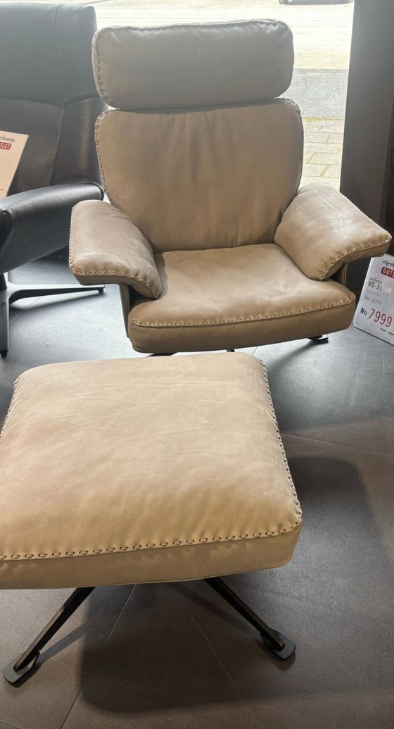 Image 1 of De Sede DS 31 Loungesessel + Ottomane in Leder Natur