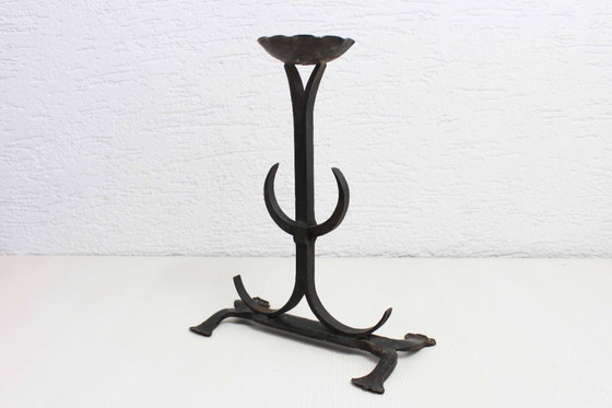 Image 1 of Brutalist candlestick in iron 1950