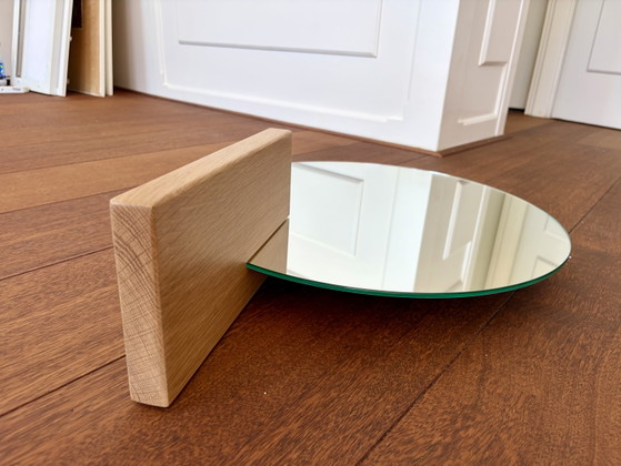 Image 1 of Specchio Bolia Ø50 cm con mensola – Rovere massello