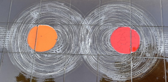 Image 1 of Coffee table 70s , ceramic tiles with chrome