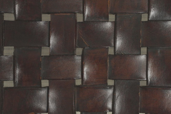 Spanish Revival Leather Stool Woven Leather Footstool Vintage Spanish Colonial Ottoman Rustic Wood Accent (photo 11 of 19)