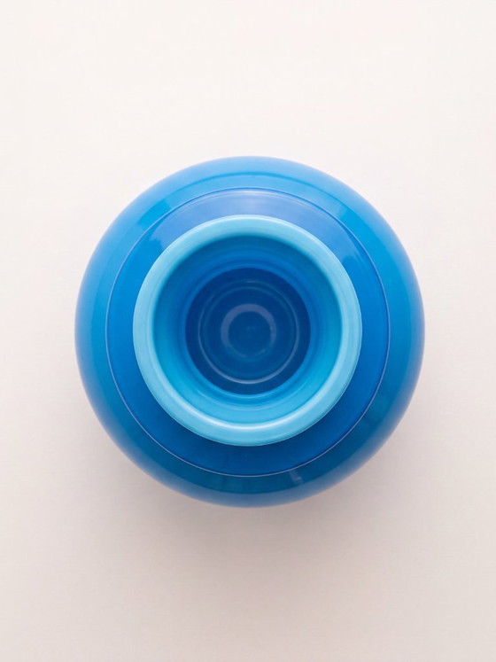 Image 1 of Kosta Boda designer vase by Erik Höglund in stunning turquoise color from 1950-1960.