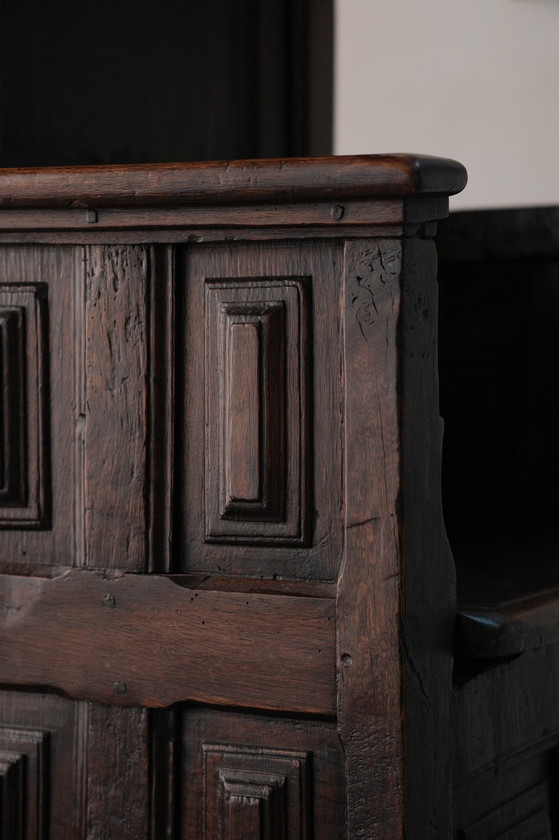 Renaissance eiken troonzetel, Fauteuils, Hout, Bruin (foto 8 van 10)