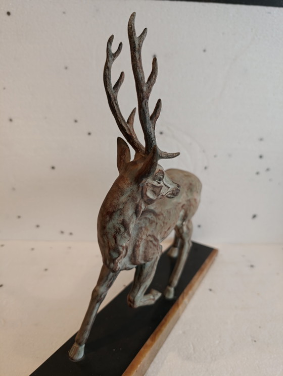 Art Deco sculpture of 1 male deer on a marble base by Gilot – Decorative Objects (photo 6 of 9)