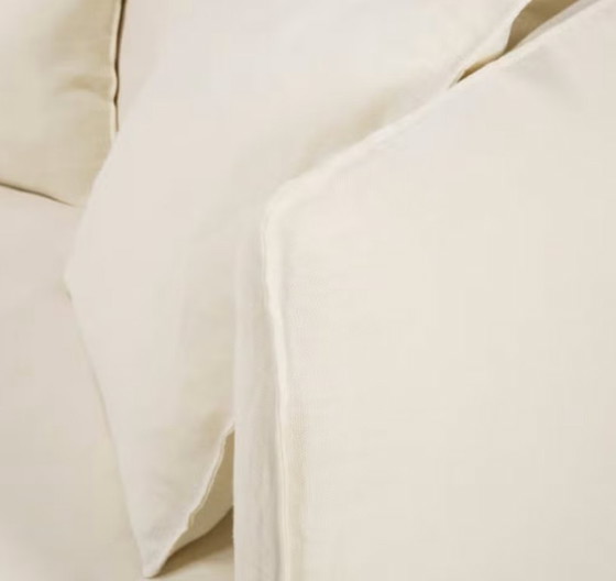 Divano letto in lino Louvain Maisons du Monde, Divani 3 posti, Tessile, Crema, Modern (foto 7 di 11)
