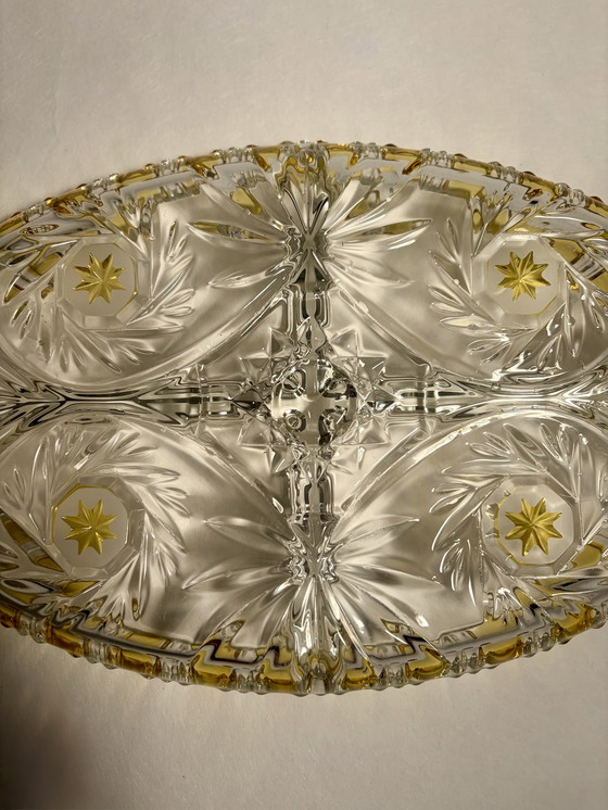 Image 1 of Serveerschaal Walther kristalglass ‘60s