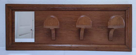 Image 1 of Appendiabiti da parete a specchio in rovere