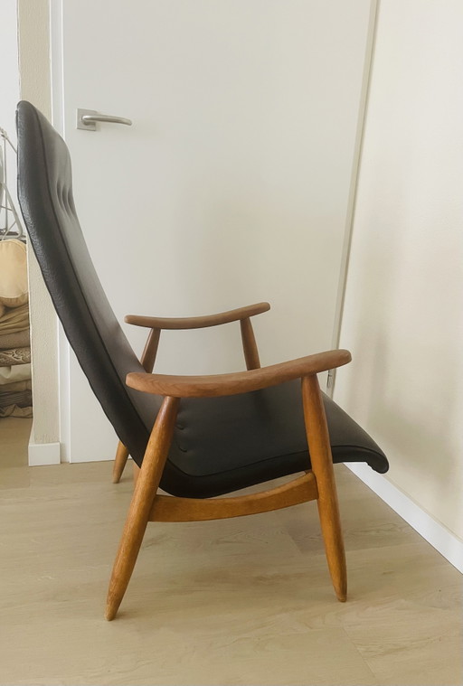 Louis Van Teeffelen Loungechair 1950-1960 – fauteuils, Wood, Skai (photo 2 of 8)