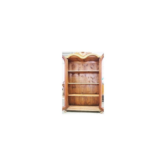 Image 1 of Vintage display cabinet in fir and carved walnut, Italy 1900