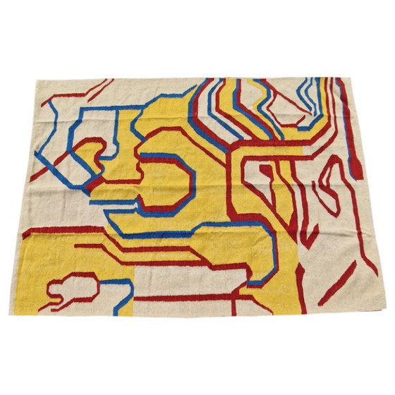 Willem De Kooning Inspired Wool Tapestry | Mid-Century Modern Textile Art (82 × 60 In) – Rugs & carpets (photo 9 of 12)