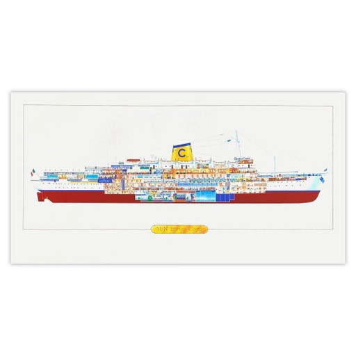 COLLECTIF - PUBLICITE Paquebot Enrico Costa screenprint 1990