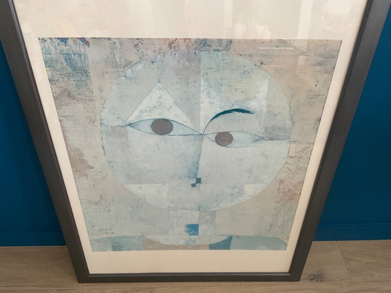Image 1 of Tableau encadré style Paul Klee – portrait abstrait – déco moderne élégante