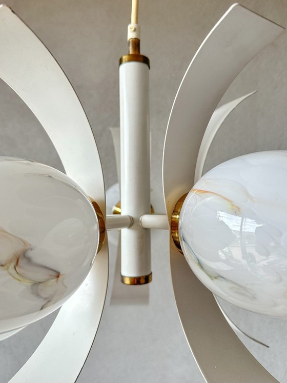 Vintage Spoetnik Hanglamp – Hanglampen, Glass, Metal (photo 9 of 12)