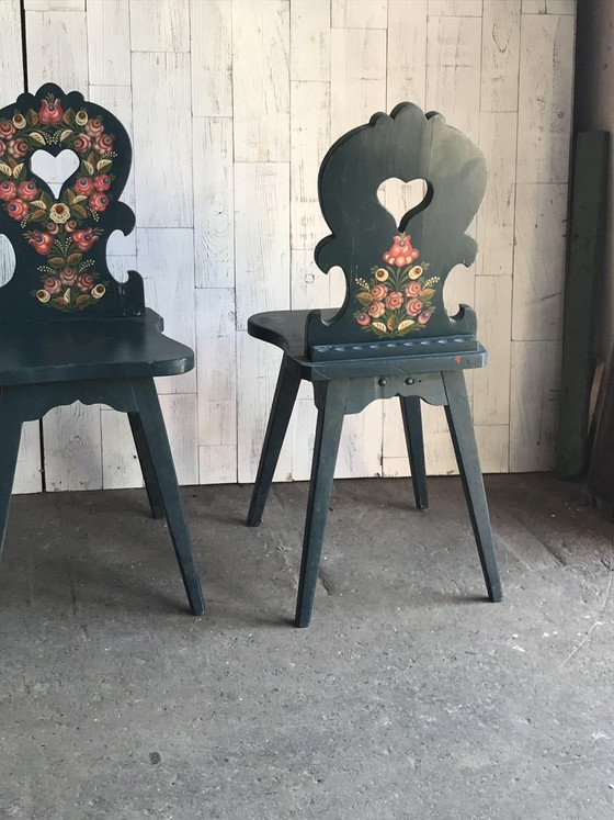 Vintage Wooden Side Chairs, 1920s, Set of 3 (photo 6 of 9)