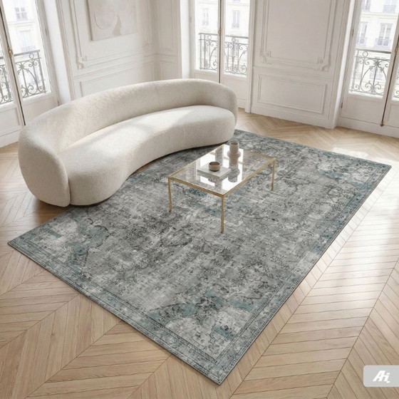 Image 1 of Hand-knotted vintage art rug 190x285