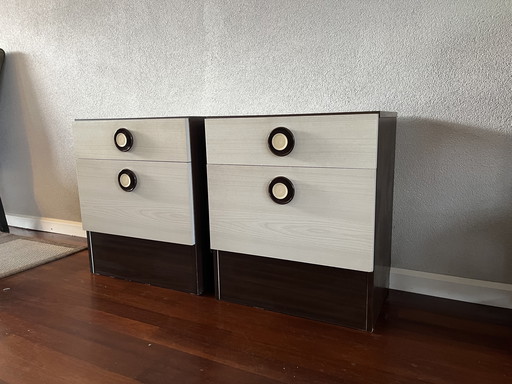 Two vintage space age bedside tables from the 1960s/1970s