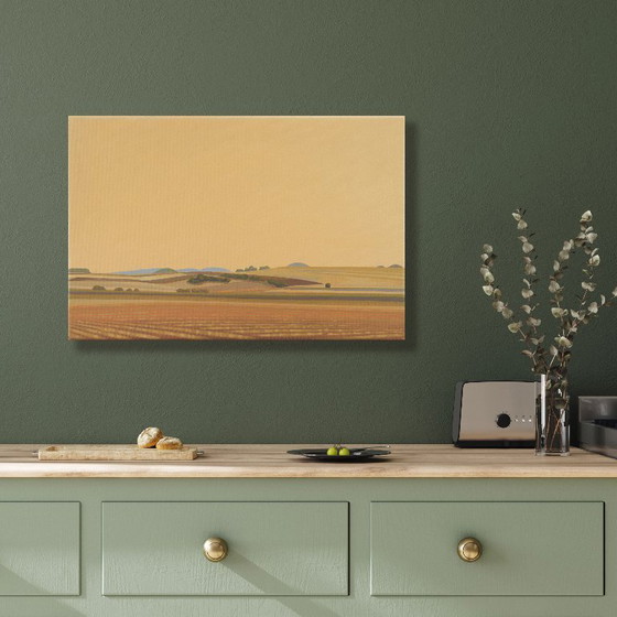 Image 1 of Ondas Azules, cuadro único, pieza única pintada a mano, 30 x 20 cm, pintura acrílica sobre lienzo