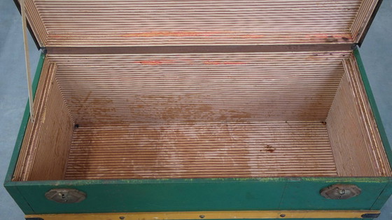 Image 1 of Original antique travel chest / coffee table from the early 1900s with handles