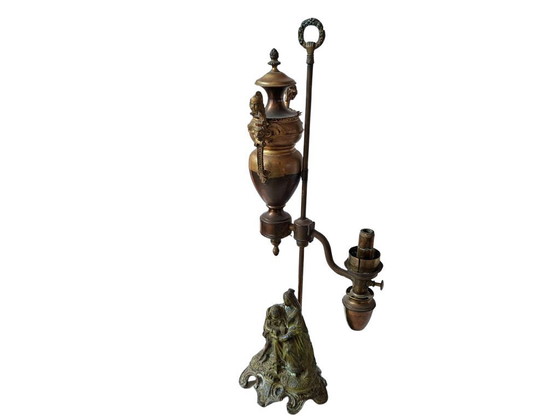 Image 1 of Magnífica lámpara de mesa de bronce – Estilo antiguo (siglo XIX) – Pieza única