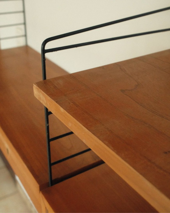 Image 1 of Système d'étagères murales vintage, armoire murale, support mural