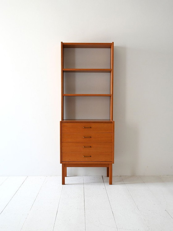 Image 1 of 1960s Scandinavian Teak Bookcase with Drawers