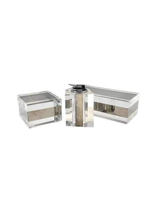 Image 1 of Set da fumo Hollywood Regency Lucite, Guzzini Italia 1970