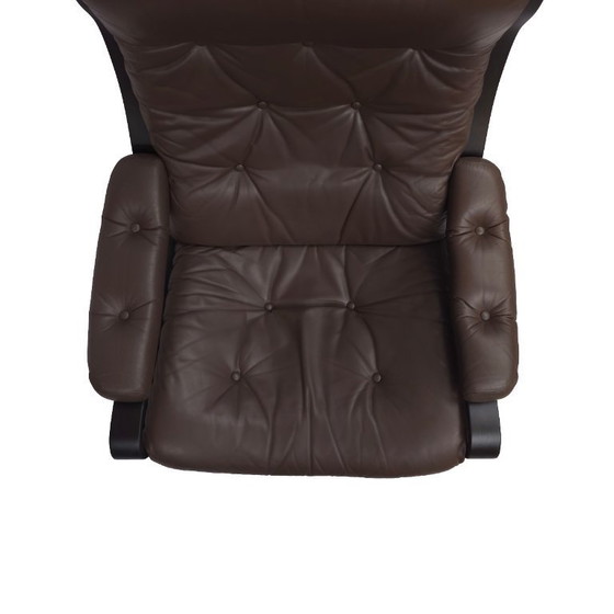 Image 1 of Sedia da salotto VIDJA | Poltrona in pelle di metà secolo | Vintage IKEA anni '70