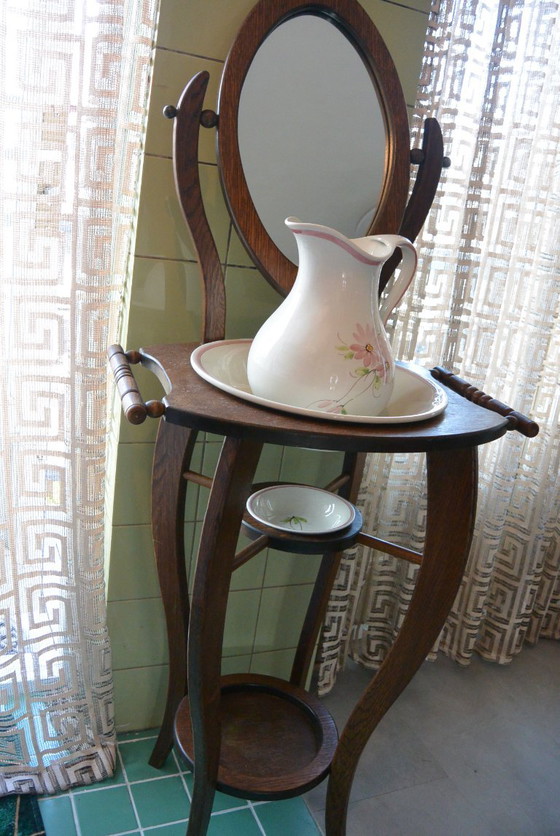 Mobile lavabo completo con supporto – Console, Legno, Ceramica (photo 3 of 7)