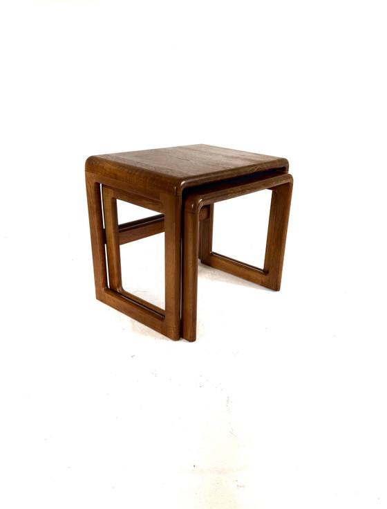 Image 1 of 2x vintage Danish teak side table, Dyrlund ‘80