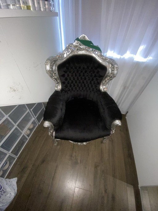 Baroque Fauteuil Zilver