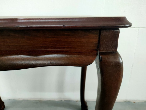 Image 1 of Tavolino antico convertibile con gambe laterali, tavolino da caffè