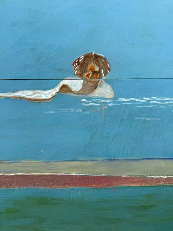 Image 1 of Gideon Appah, Nuotatore (2023), Numerato 12/75 e firmato a mano dall'artista, stampato a Londra, Regno Unito
