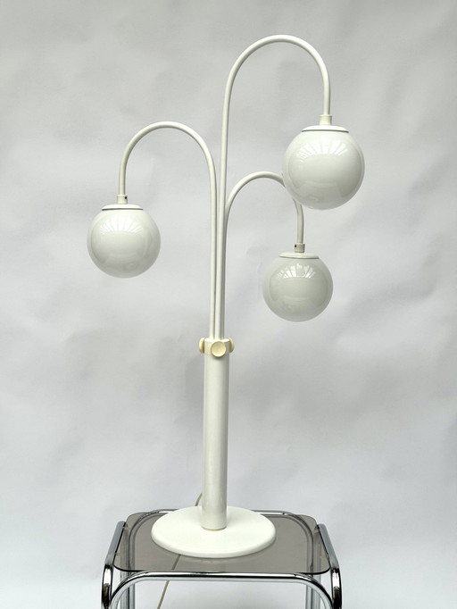 Large Waterfall Table Lamp with Opaline Glass – 1970s Dutch Design