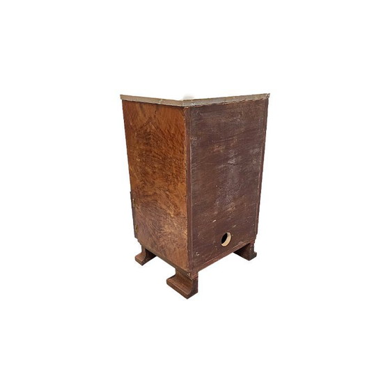 Image 1 of Französischer Art-Deco-Nachttisch aus Wurzelnussholz, 1920er/1930er Jahre