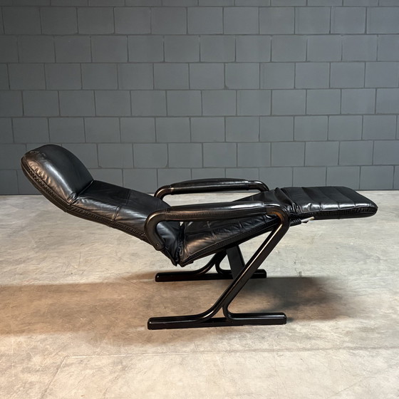 Image 1 of Vintage Danish Recliner - Black Leather - 1990s