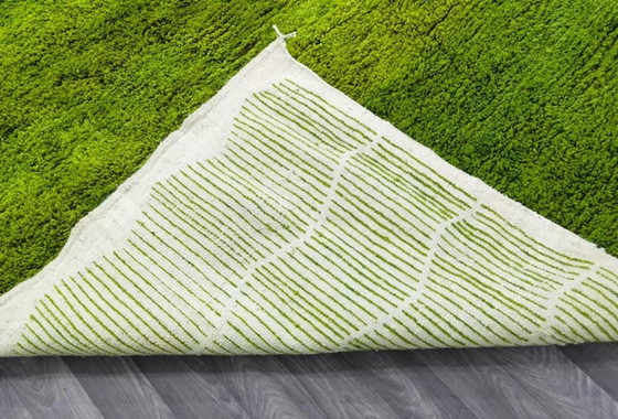 Image 1 of Teppich aus grünem Marokkanisch und Naturleinen, 300 m x 200 cm