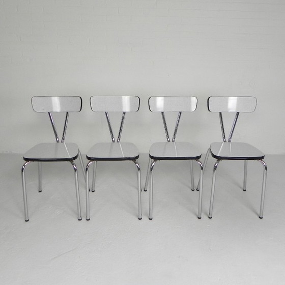 Image 1 of Set van 4 formica eettafel stoelen, jaren 60