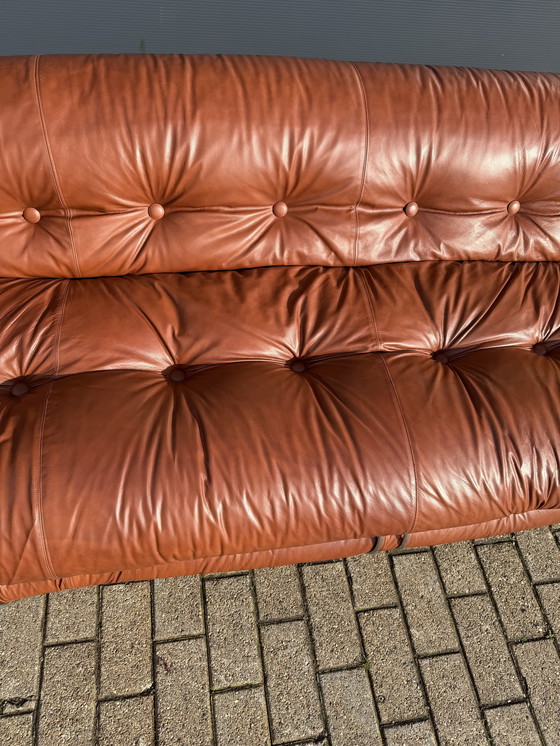 Image 1 of Cassina Soriana original de los años 70 de 4 plazas + 2x1 plazas Tobia & Afra Scarpa en cuero coñac