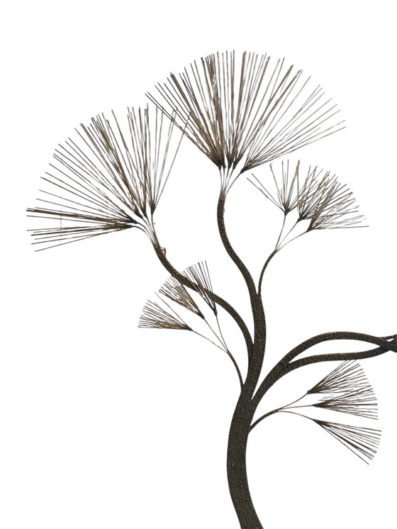 Image 1 of GRANDE PARETE AD AGHI IN OTTONE BRUTALISTA CURTIS JERÉ MODERNO DI METÀ SECOLO