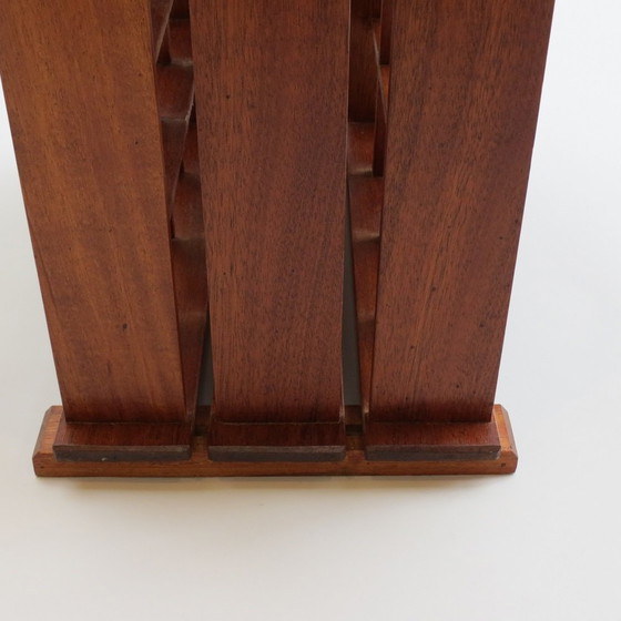 Image 1 of Porte-bouteilles en teck artisanal des années 1960