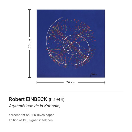 Robert Einbeck ondertekende zeefdruk Arythmétique De La Kabbale – Litho's & Zeefdrukken, Paper (photo 3 of 5)