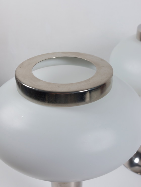 Image 1 of Vintage tafellampen DDR Space Age chromen bedlampjes